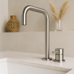 Waterevolution Flow Robinet de lavabo 2 trous inox T112HIE
